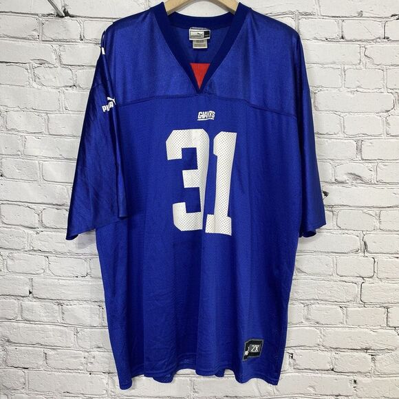 Vintage 90s Puma New York Giants‎ Jason Sehorn #31 Jersey Mens Size 2XL Blue - Picture 2 of 16